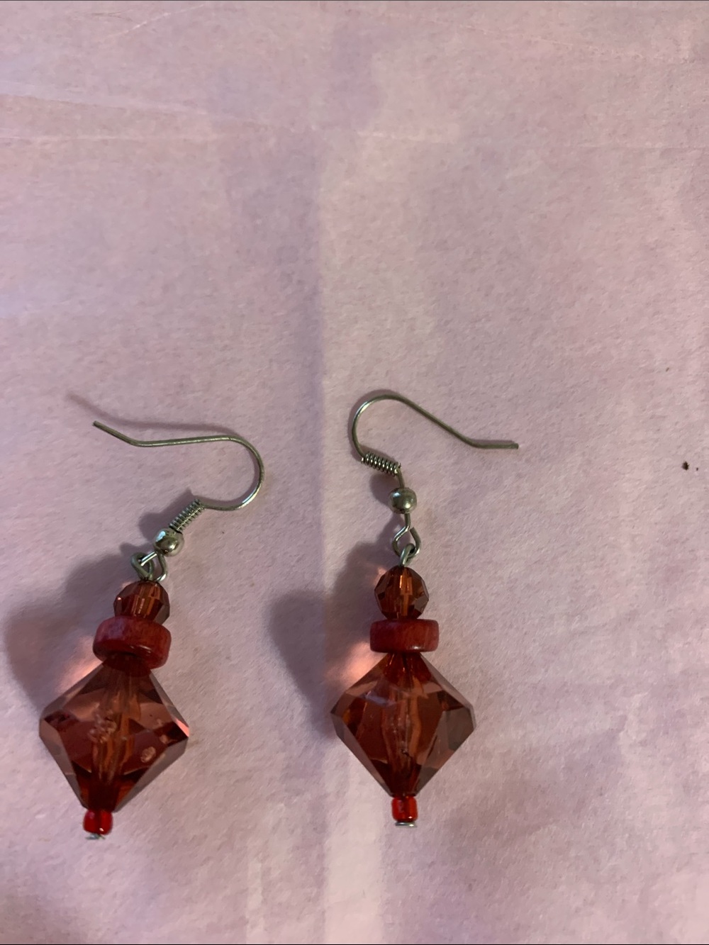 Elegant Red Crystal Drop Earrings - Women Jewelry